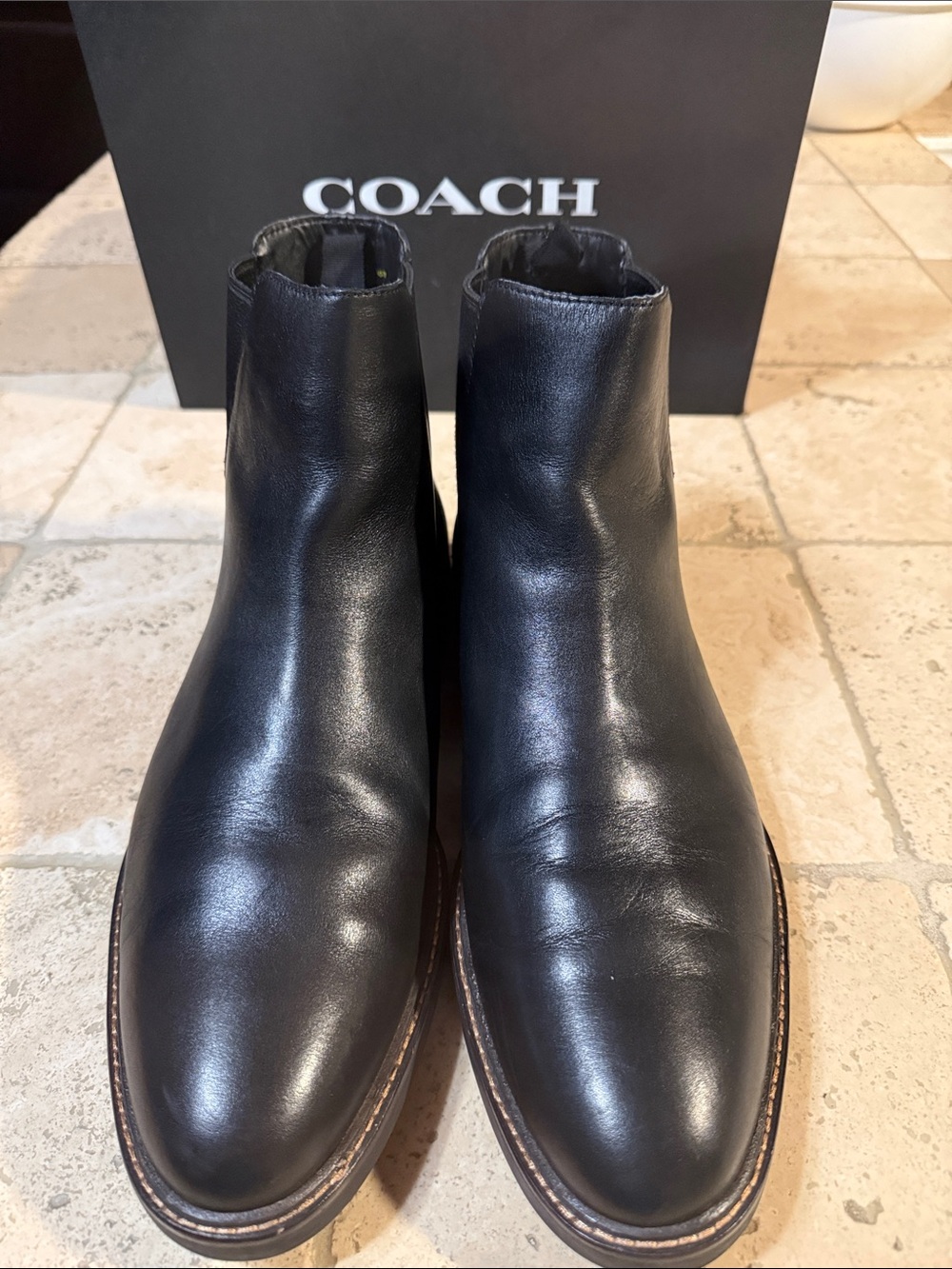 Coach Black Leather Chukka Boots